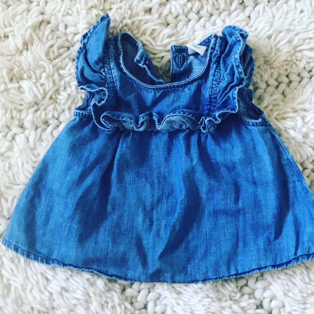 Old navy denim ruffle top